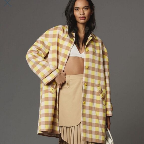 NWT Maeve by Anthropologie Gingham Swing Jacket - Picture 1 of 9